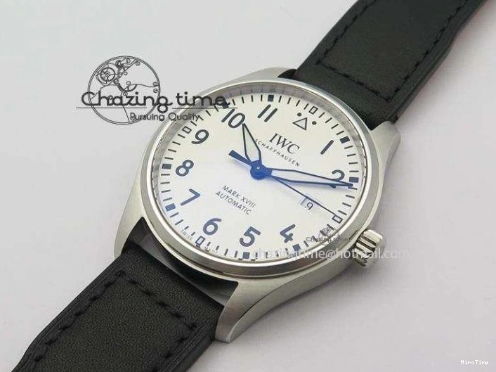MIROTIME 0310 Mark XVIII IW327002 SS Mk Maker Best Edition White Dial On Black Leather Strap A SunProtective 7298